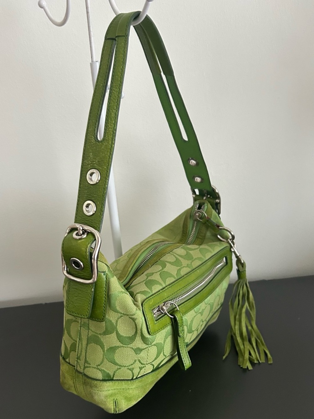 Coach Vintage Y2K 9363 Green Signature Soho East West Duffle Shoulder Bag Rare - Picture 3 of 12